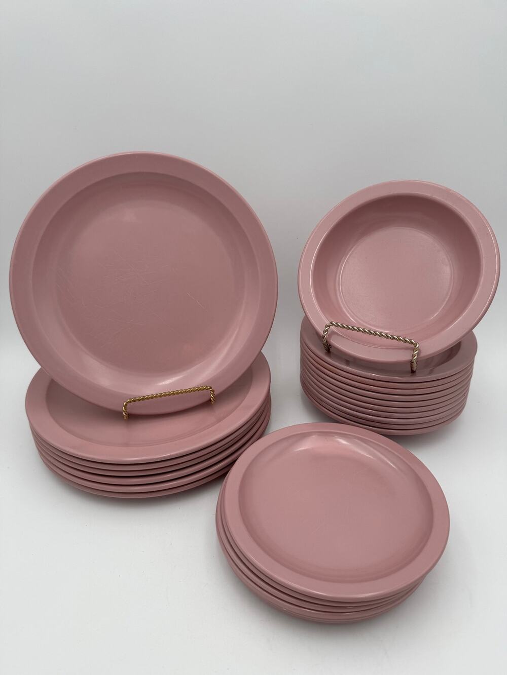 23 pc Genuine Vintage Melamine Texas Ware Dinner & Salad Plates, Bowls AS IS